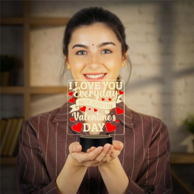 I Love You Everyday Not Just on Valentine's Day LED Night Light Warm White Light Romantic Decor Lamp Couple Gift for Valentine's Day